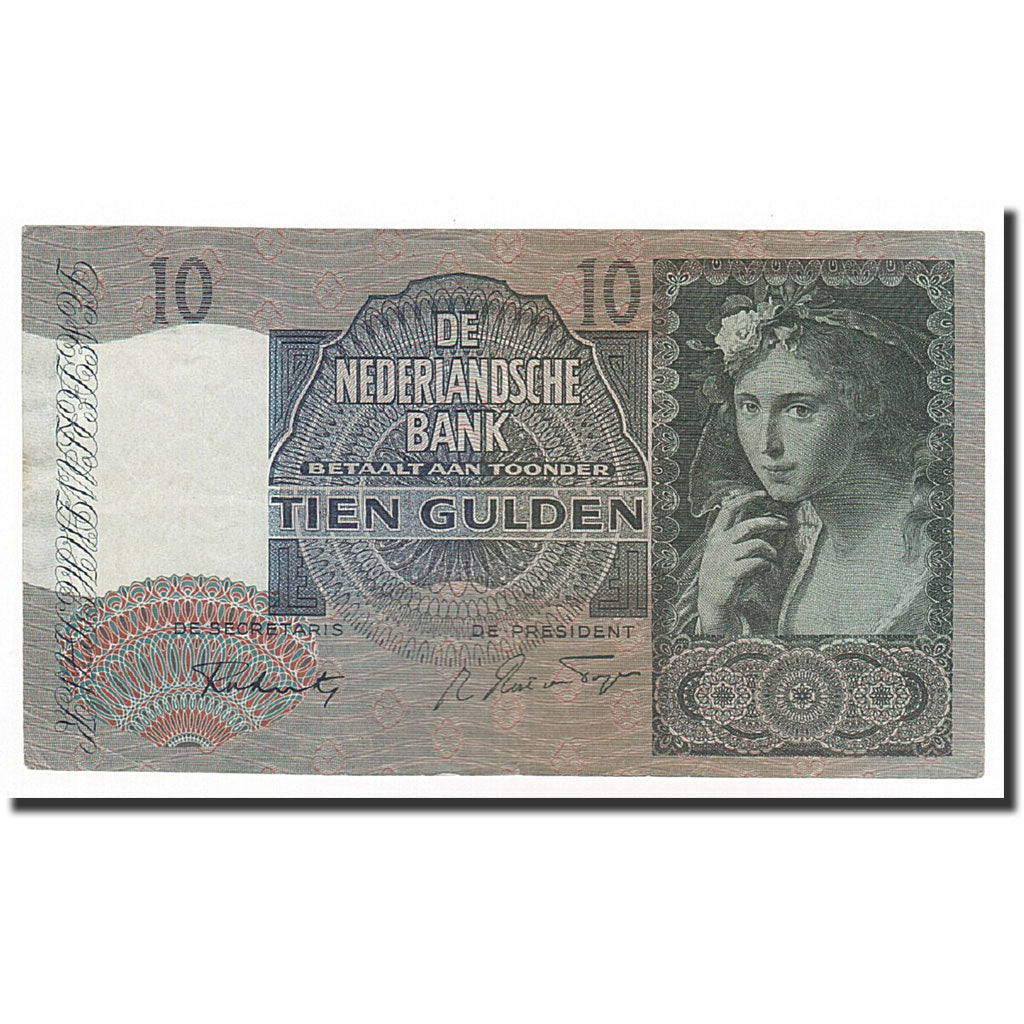 Paesi Bassi, 10 Gulden, KM:56b, 1941-04-10, SPL-