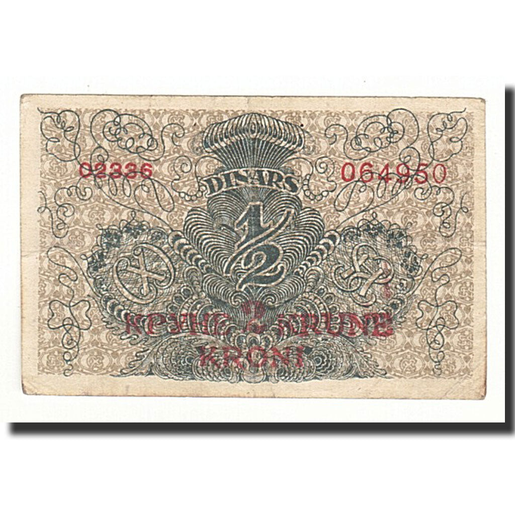 Banknote, Yugoslavia, 2 Kronen on 1/2 Dinara, 1919-02-01, KM:14A, VF(30-35)