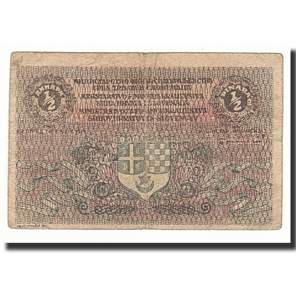 Iugoslavia, 1/2 Dinara, 1919-02-01, KM:11, B