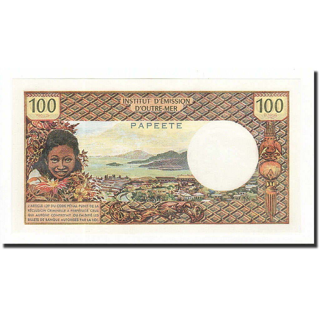 Tahiti, 100 Francs, 1971, KM:24a, UNZ