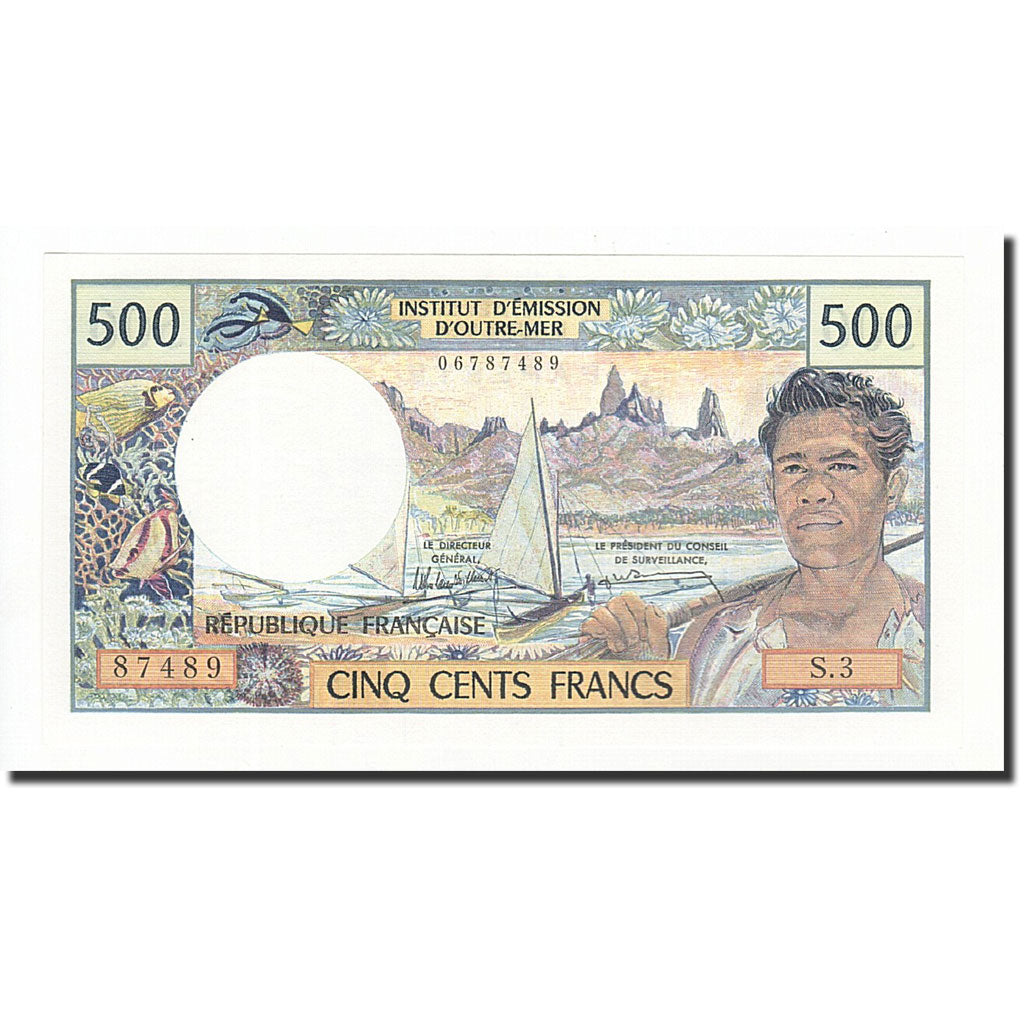 Billet, Tahiti, 500 Francs, 1969-1971, 1985, KM:25d, NEUF