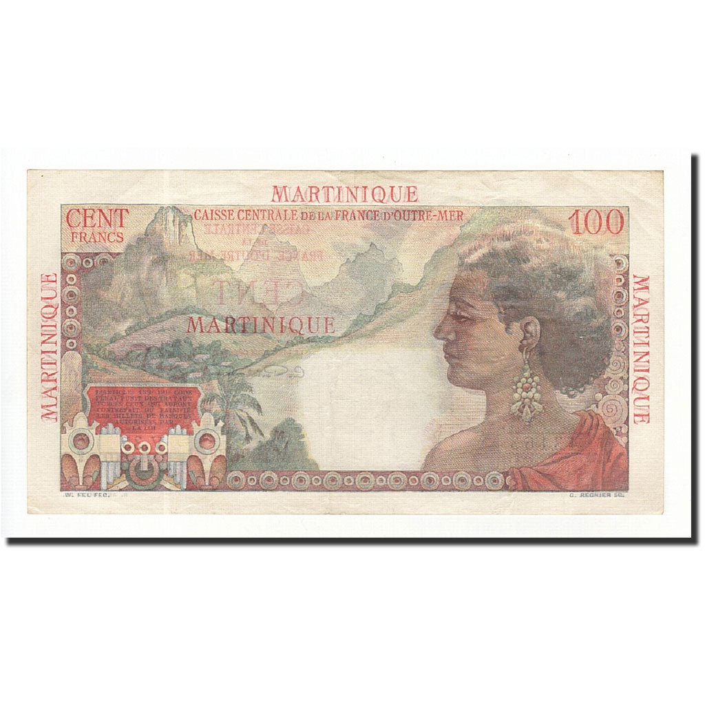 Geldschein, Martinique, 100 Francs, 1947, S+, KM:31a