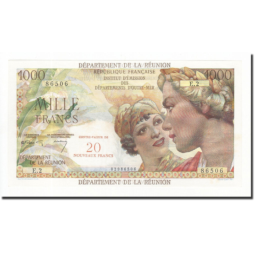 Billet, Réunion, 20 Nouveaux Francs on 1000 Francs, 1967, NEUF, KM:55a