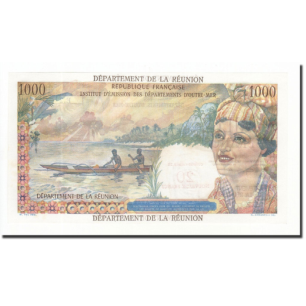 Billet, Réunion, 20 Nouveaux Francs on 1000 Francs, 1967, NEUF, KM:55a