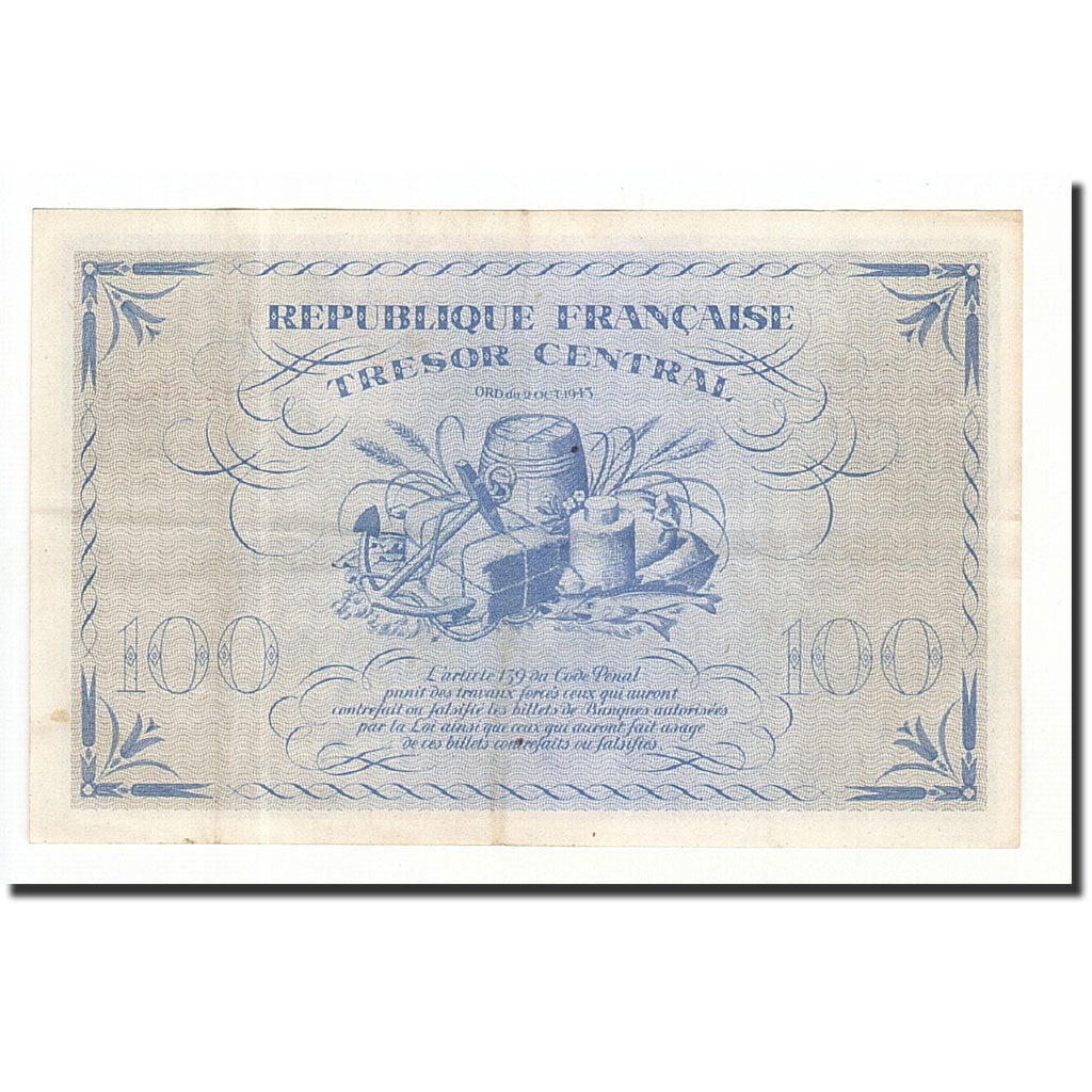Francia, 100 Francs, 1943, KM:105a, 1943-10-02, MBC+