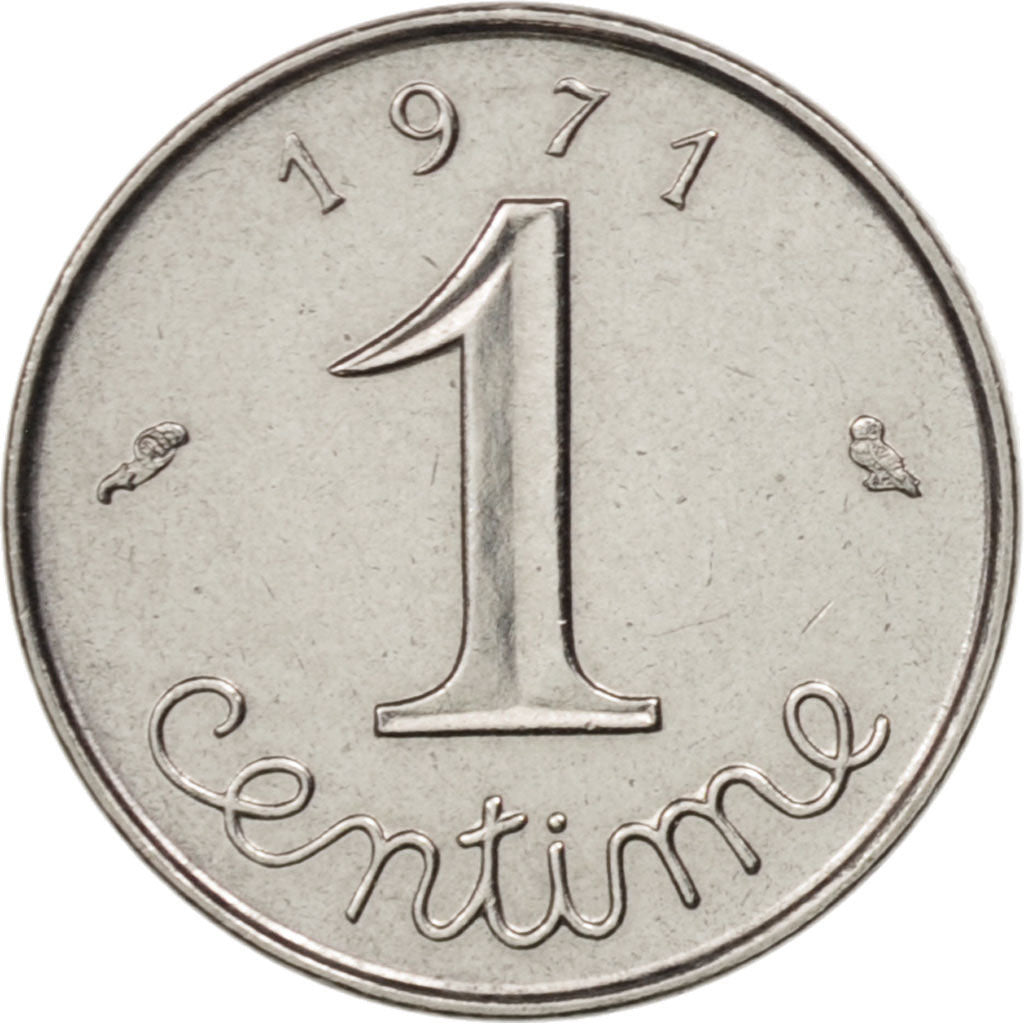 France, Épi, Centime, 1971, Paris, AU(55-58), Stainless Steel, KM:928, Gadoury91