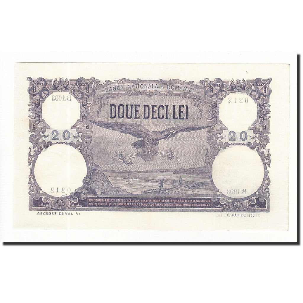 Banconote, Romania, 20 Lei, 1917, KM:20a, 1917-07-06, SPL