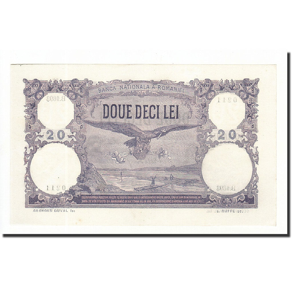 Romania, 20 Lei, 1917, KM:20a, 1917-07-06, SPL
