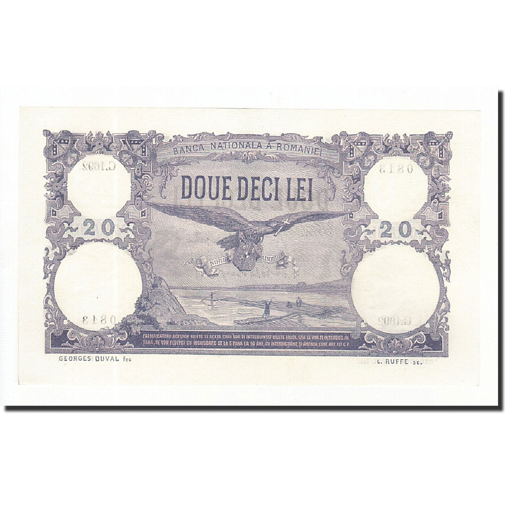Romania, 20 Lei, 1917, KM:20a, 1917-07-06, SPL+