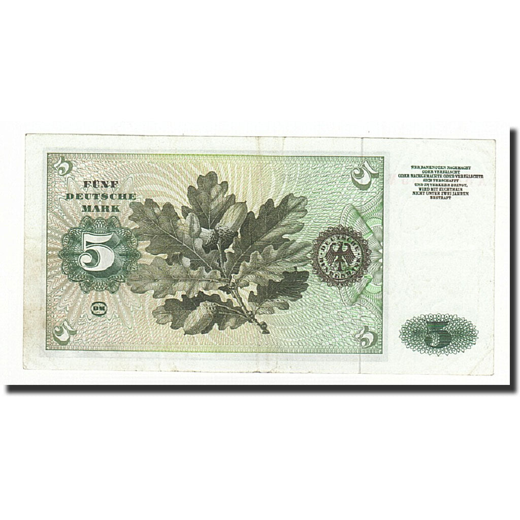 République fédérale allemande, 5 Deutsche Mark, 1960, KM:18a, 1960-01-02, TB+