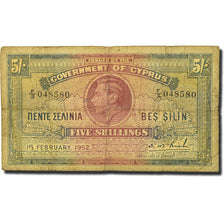 Billet, Chypre, 5 Shillings, 1952-02-01, KM:29, TB