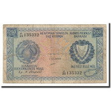 Biljet, Cyprus, 250 Mils, 1969-12-01, KM:41a, TB