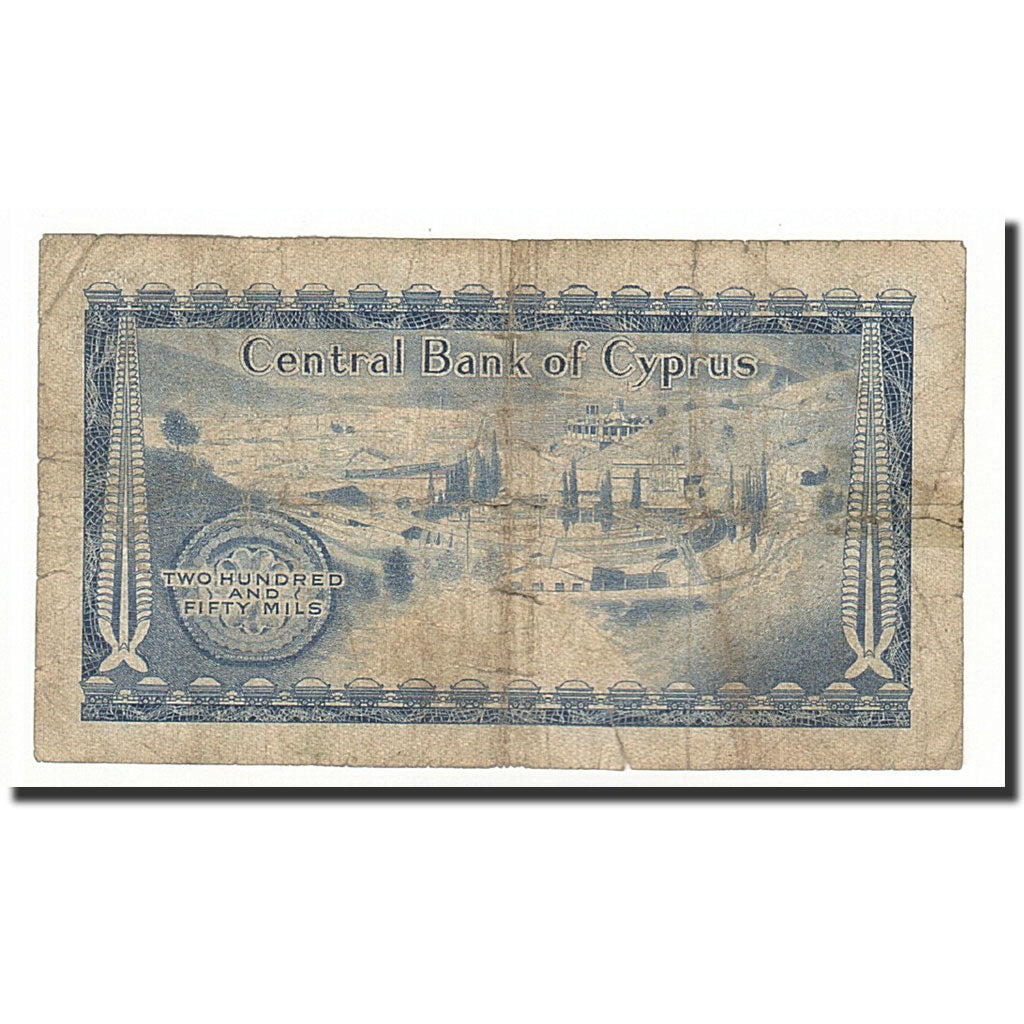 Banconote, Cipro, 250 Mils, KM:41a, 1969-12-01, MB