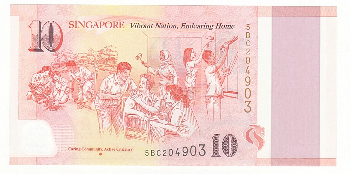 Billete, 10 Dollars, 2015, Singapur, UNC