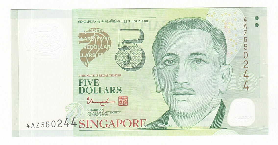 Banknote, Singapore, 5 Dollars, 2005, KM:47, UNC(65-70)