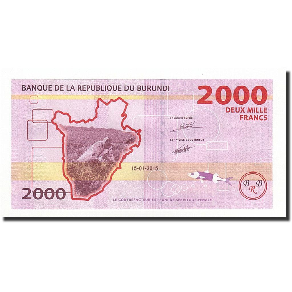 Banconote, Burundi, 2000 Francs, 2015.01.15, FDS
