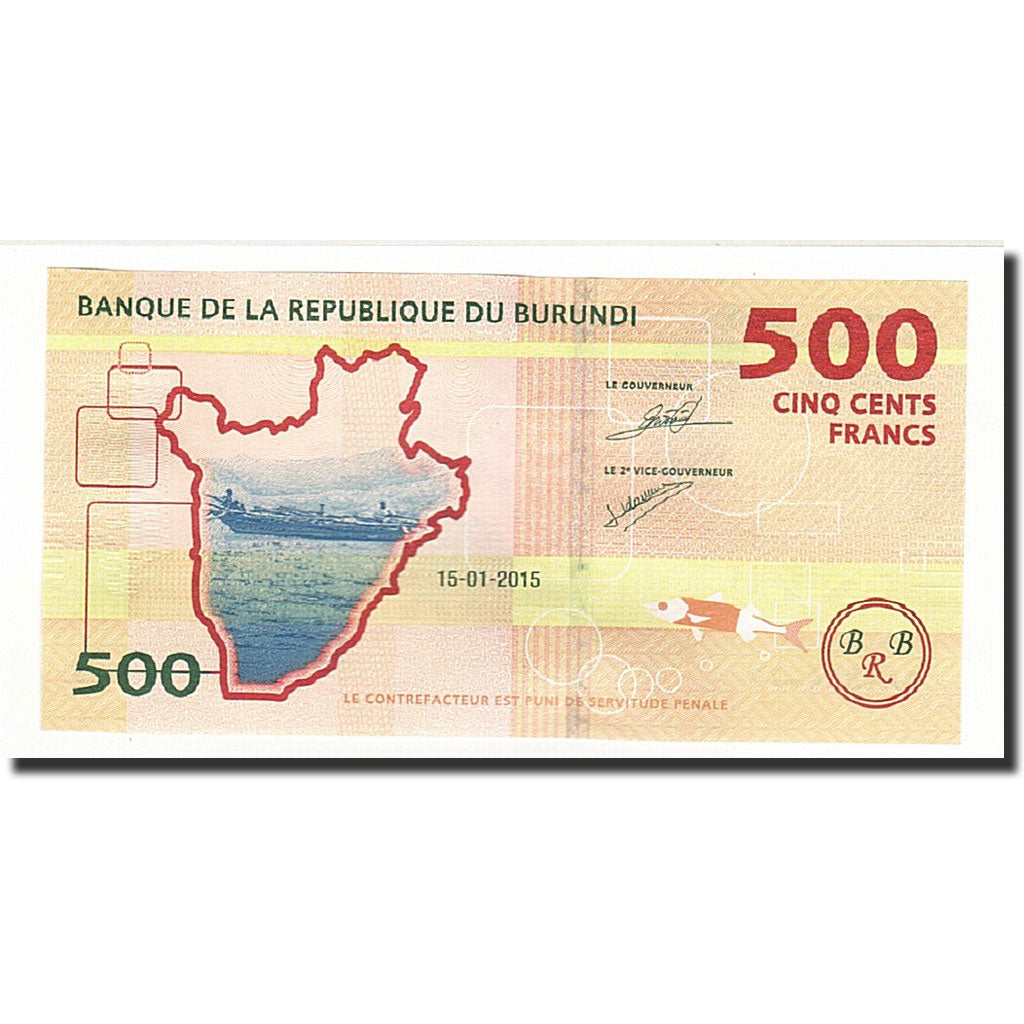 Banconote, Burundi, 500 Francs, 2015.01.15, FDS