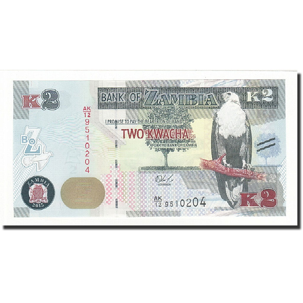 Banknot, Zambia, 2 Kwacha, 2015, UNC(65-70)
