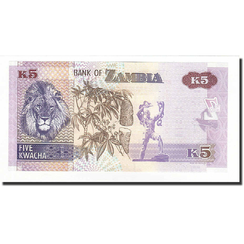 Geldschein, Sambia, 5 Kwacha, 2015, UNZ