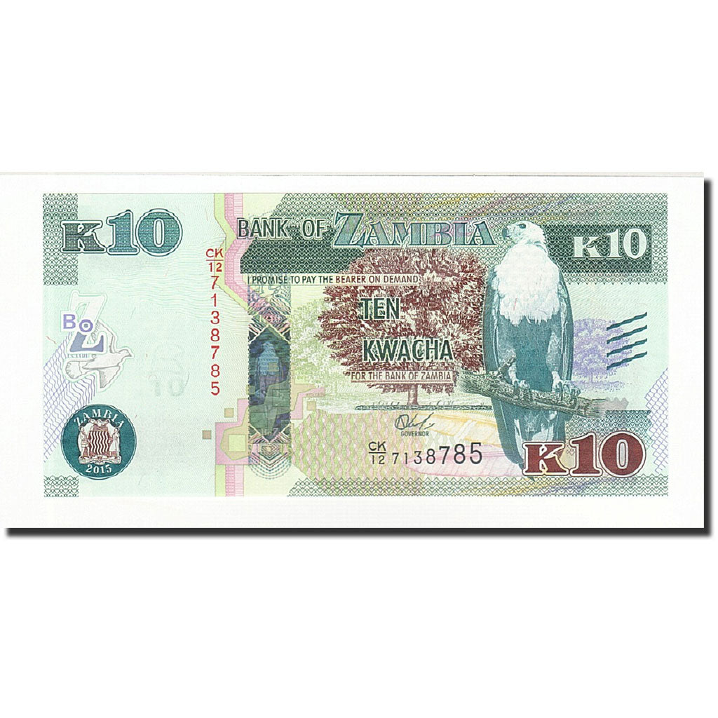 Geldschein, Sambia, 10 Kwacha, 2015, UNZ