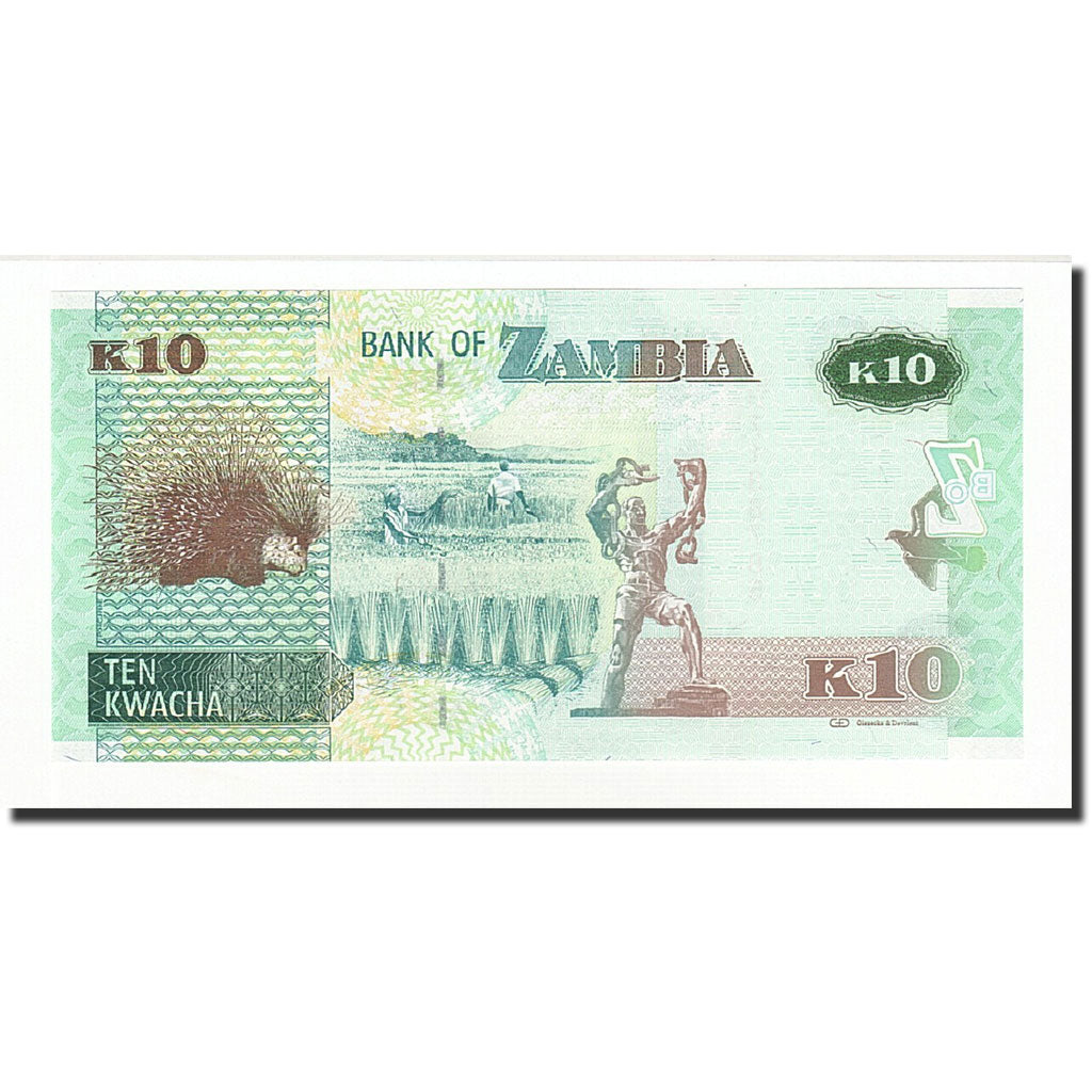 Geldschein, Sambia, 10 Kwacha, 2015, UNZ
