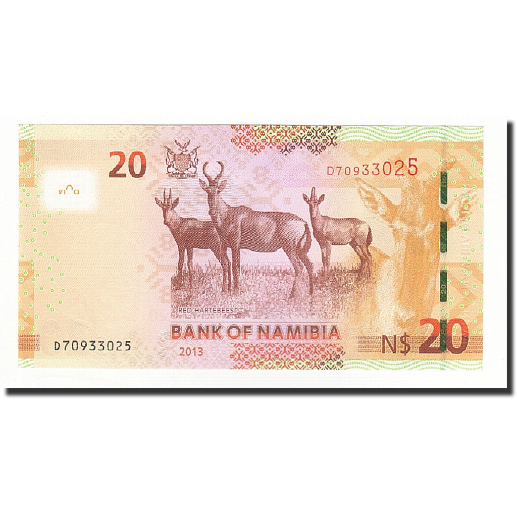 Namibia, 20 Namibia Dollars, 2013, UNZ