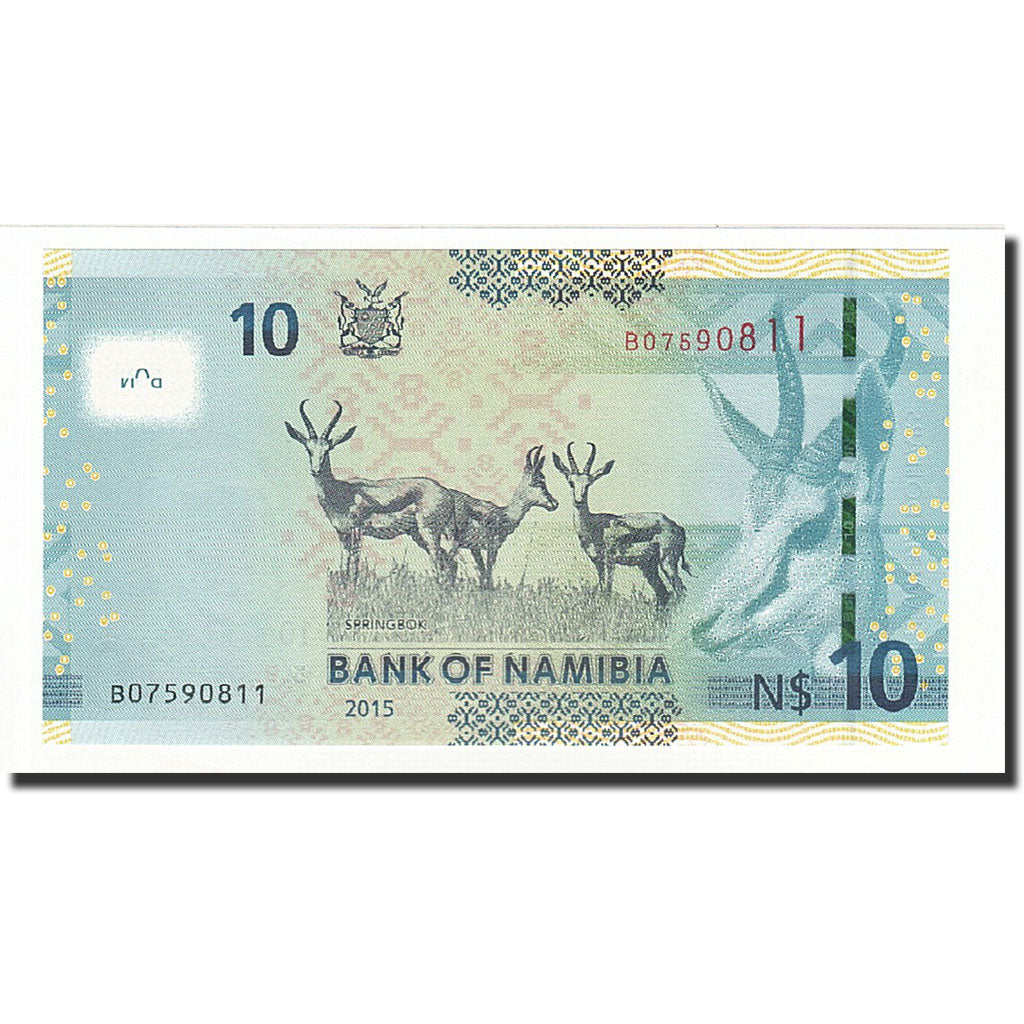 Geldschein, Namibia, 10 Namibia dollars, 2015, UNZ