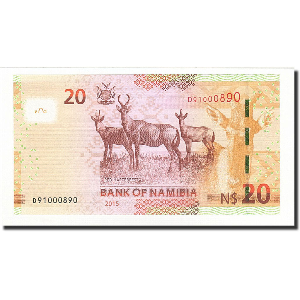 Geldschein, Namibia, 20 Namibia Dollars, 2015, UNZ