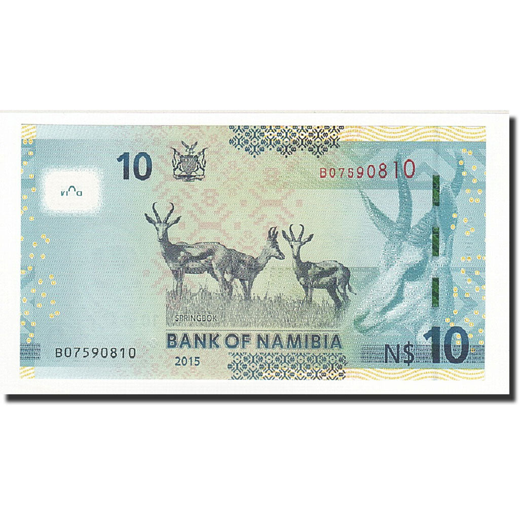 Geldschein, Namibia, 10 Namibia dollars, 2015, UNZ