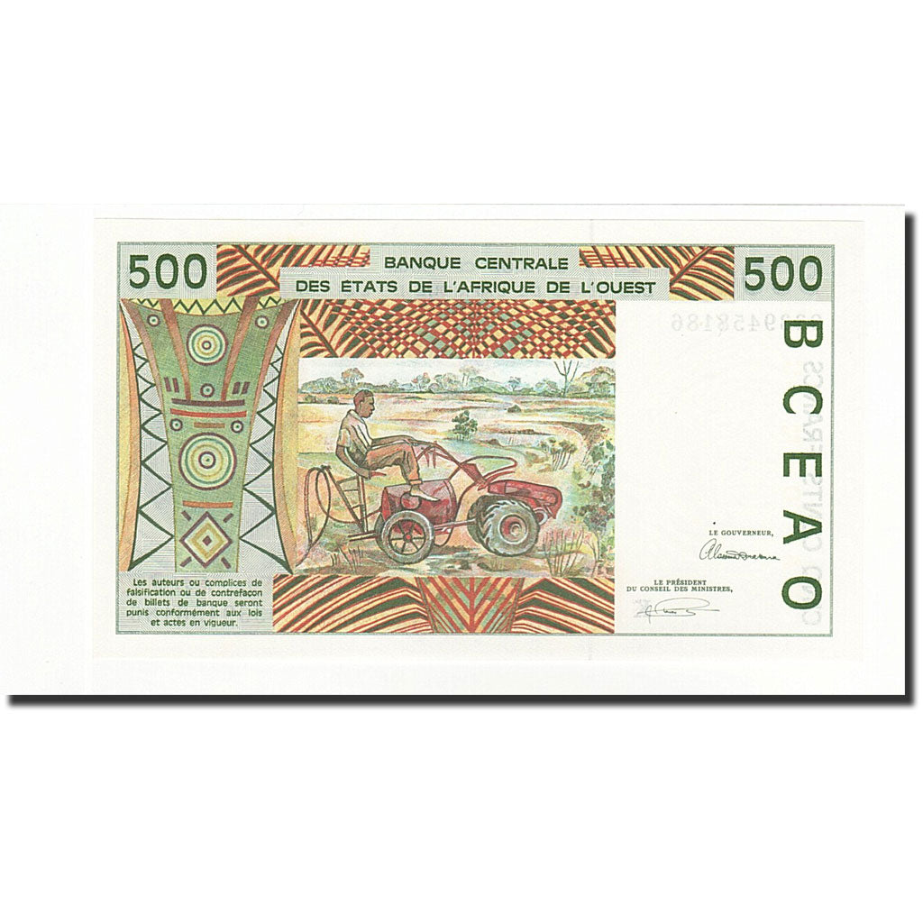 Geldschein, West African States, 500 Francs, 1993, KM:710Kc, UNZ