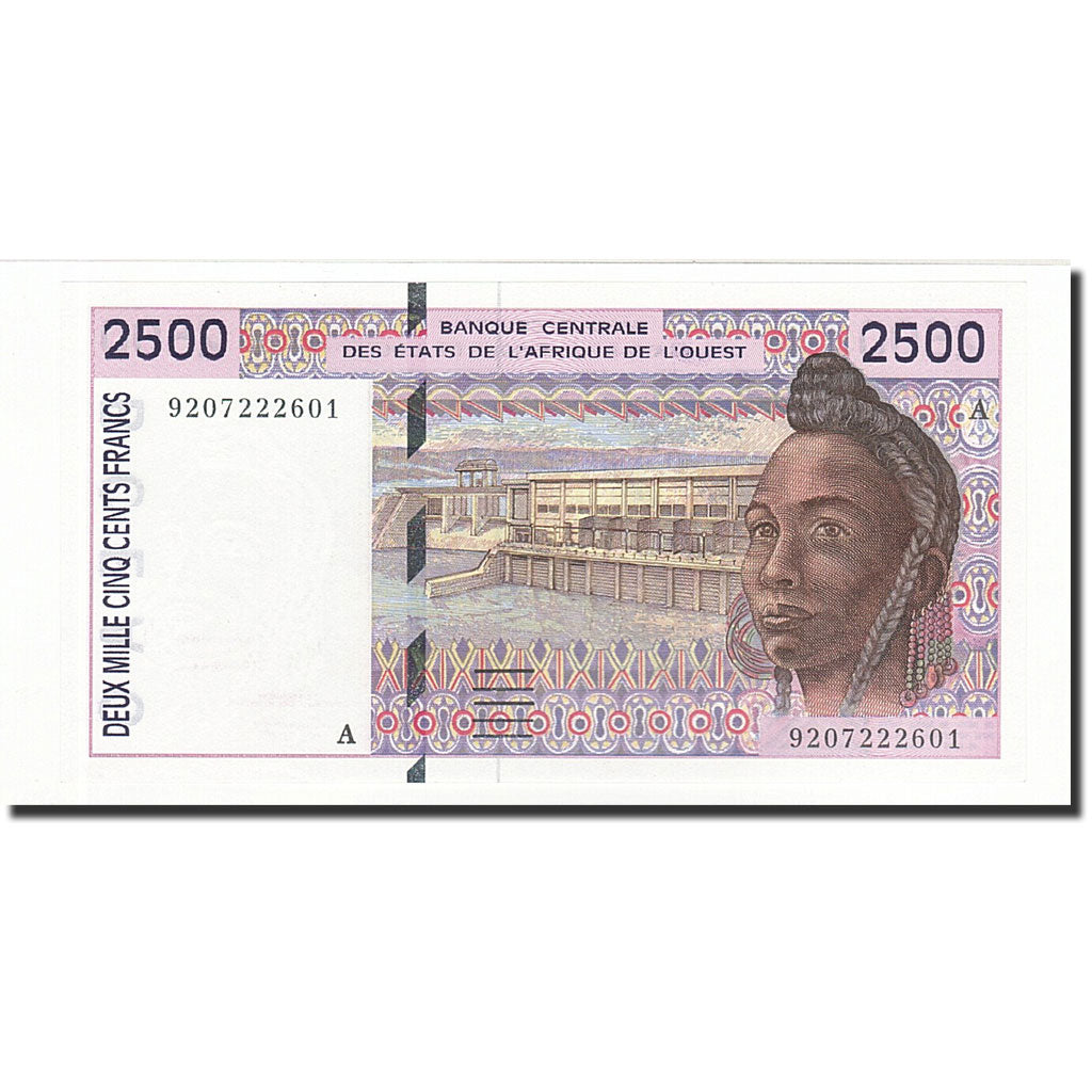 West African States, 2500 Francs, 1992, KM:112Aa, UNZ