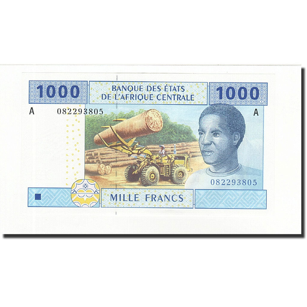 Banconote, Stati dell’Africa centrale, 1000 Francs, 2002, KM:407A, FDS
