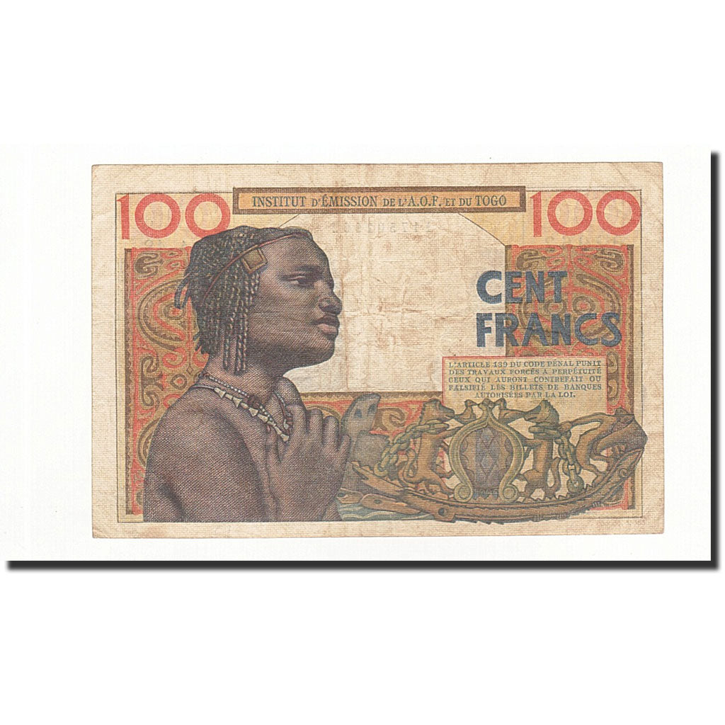 Billet, French West Africa, 100 Francs, 1957-05-20, KM:46, TB