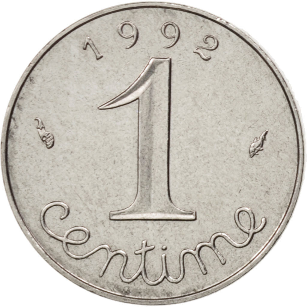 France, Épi, Centime, 1992, Paris, MS(60-62), Stainless Steel, KM:928, Gadoury91