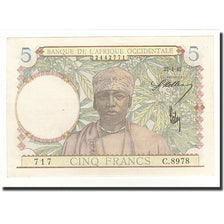 Banknot, Francuska Afryka Zachodnia, 5 Francs, 1942-04-22, KM:25, UNC(65-70)