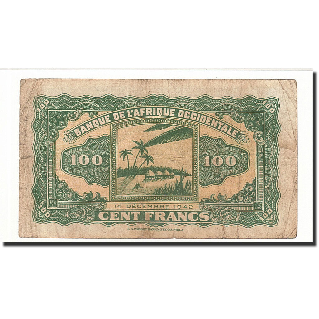 French West Africa, 100 Francs, 1942-12-14, KM:31a, TB