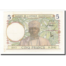 Billet, French West Africa, 5 Francs, 1937-03-15, KM:21, NEUF
