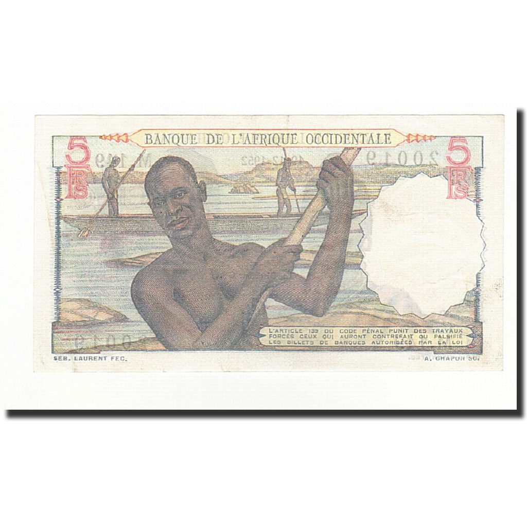 French West Africa, 5 Francs, KM:36, 1952-12-19, UNZ