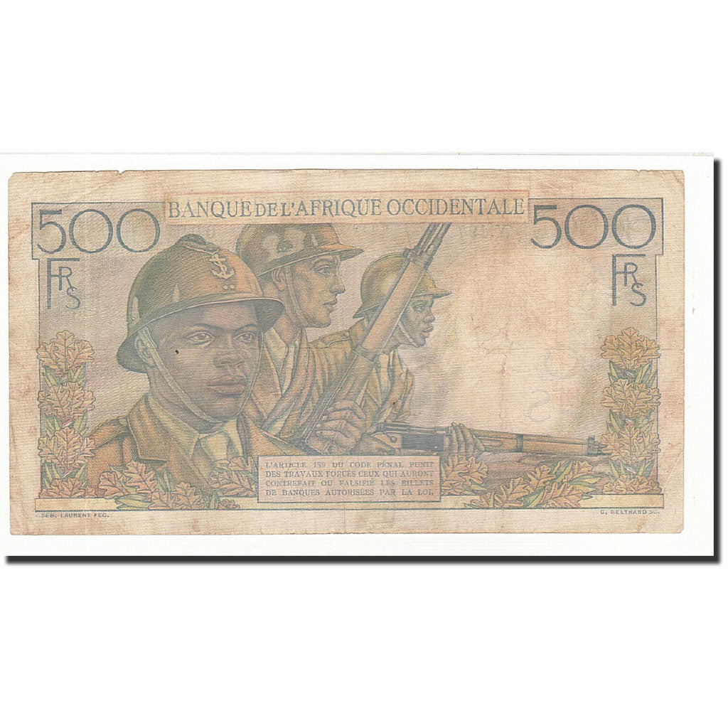 Billet, French West Africa, 500 Francs, 1948-04-16, KM:41, TB+