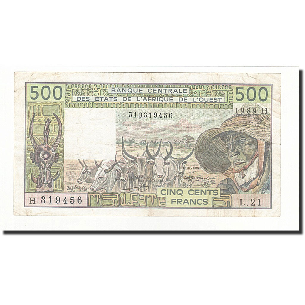 West African States, 500 Francs, 1989, KM:606Hk, TTB+