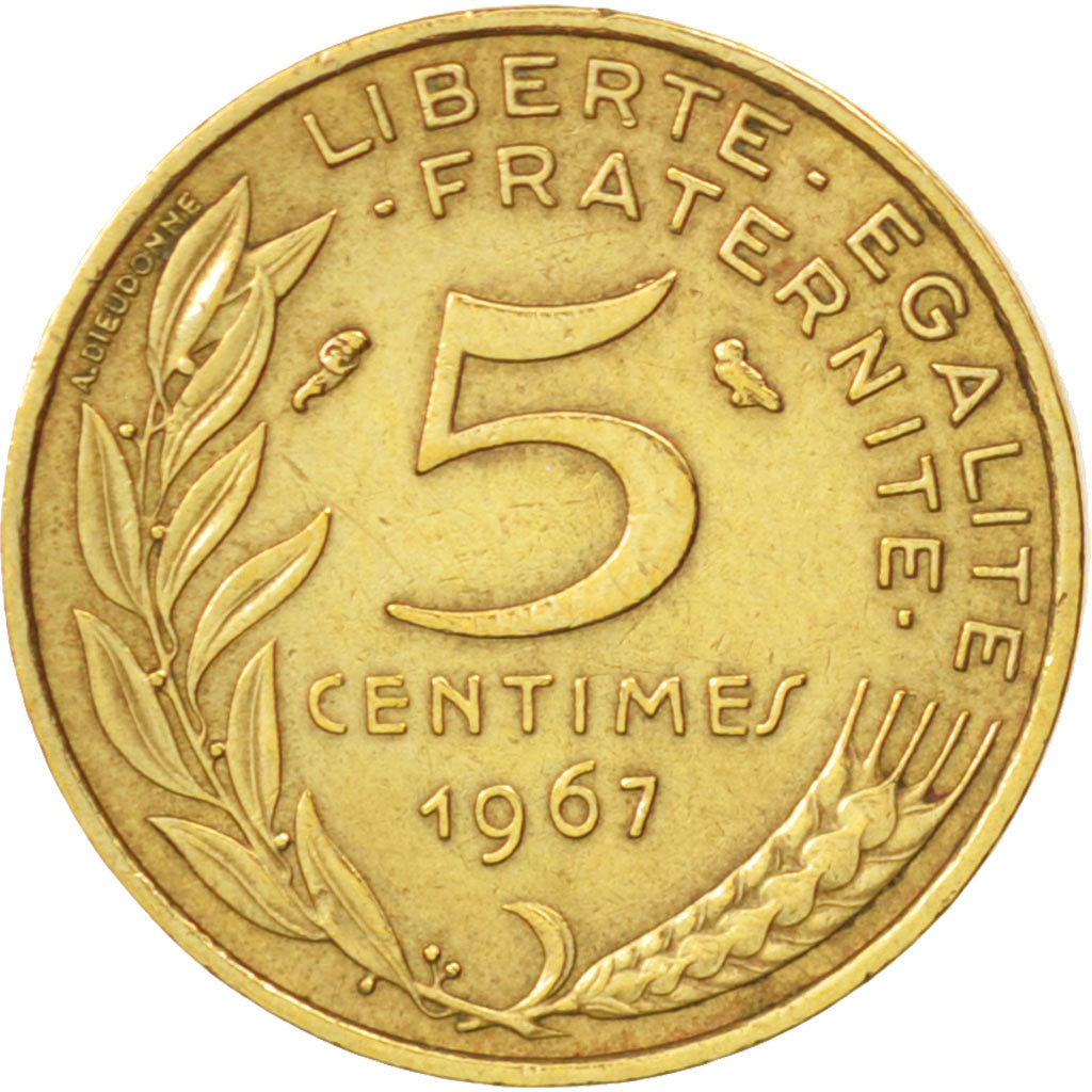 Coin, France, Marianne, 5 Centimes, 1967, Paris, EF(40-45), Aluminum-Bronze