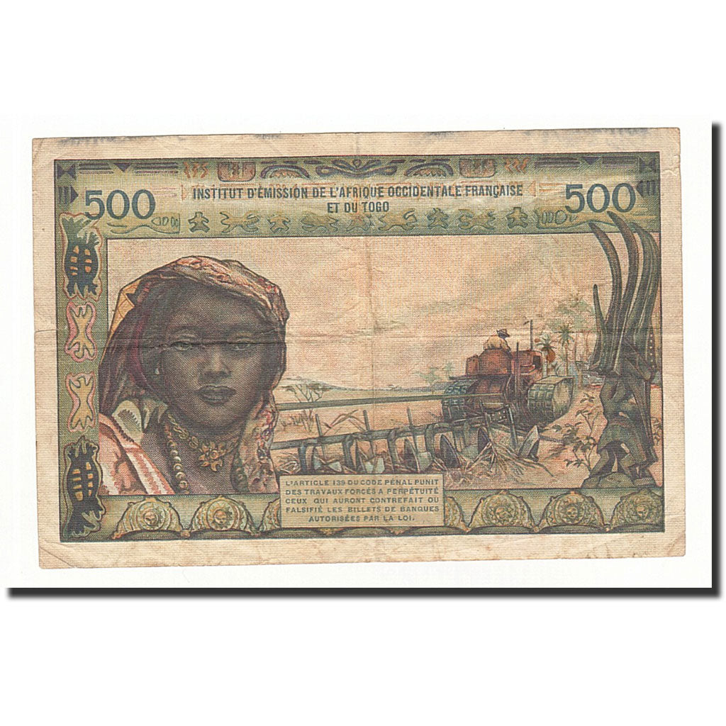 French West Africa, 500 Francs, 1956-10-23, KM:47a, TB