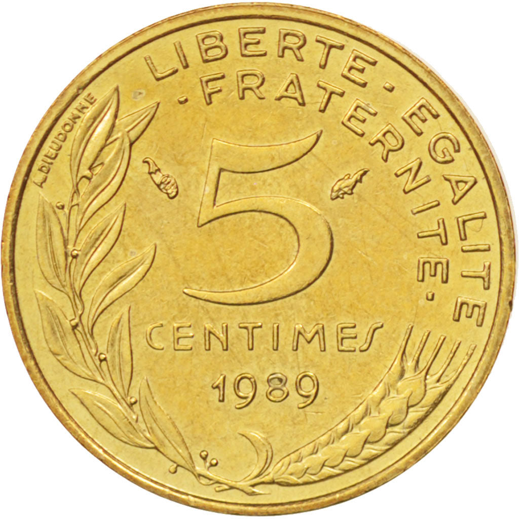 France, Marianne, 5 Centimes, 1989, Paris, AU(55-58), Aluminum-Bronze, KM:933