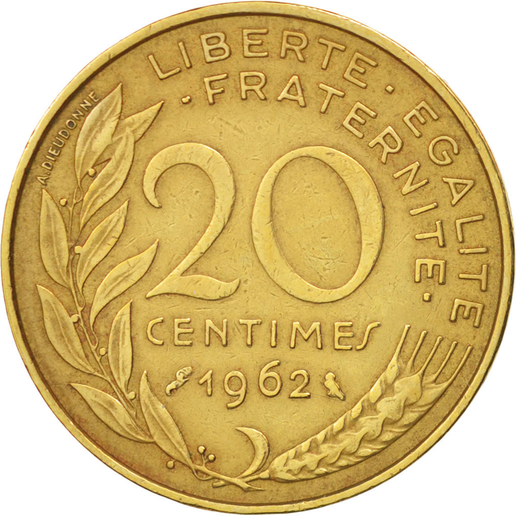 France, Marianne, 20 Centimes, 1962, Paris, EF(40-45), Aluminum-Bronze, KM:930