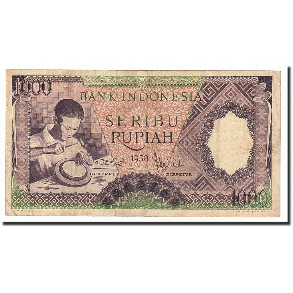 Indonesia, 1000 Rupiah, 1958, KM:61, BB+