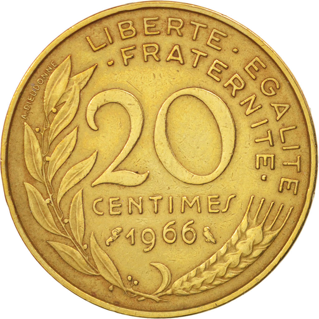 France, Marianne, 20 Centimes, 1966, Paris, EF(40-45), Aluminum-Bronze, KM:930