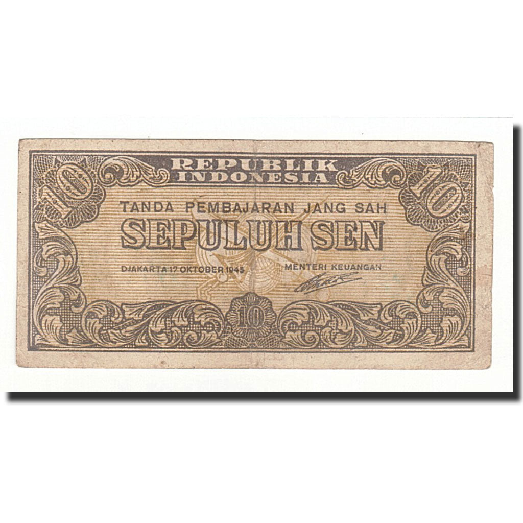 Banconote, Indonesia, 10 Sen, KM:15b, 1945-10-17, SPL