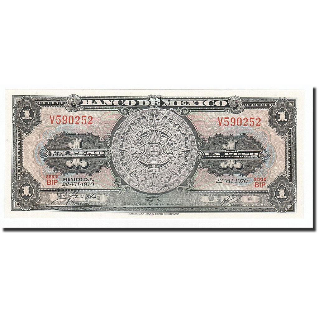 Banknote, Mexico, 1 Peso, 1970-07-22, KM:59l, UNC(65-70)