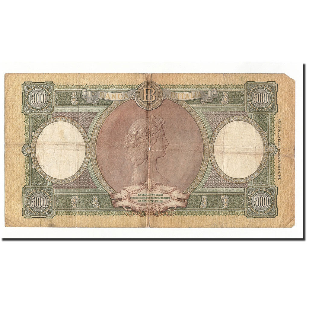 Italia, 5000 Lire, 1947-1963, KM:85c, B