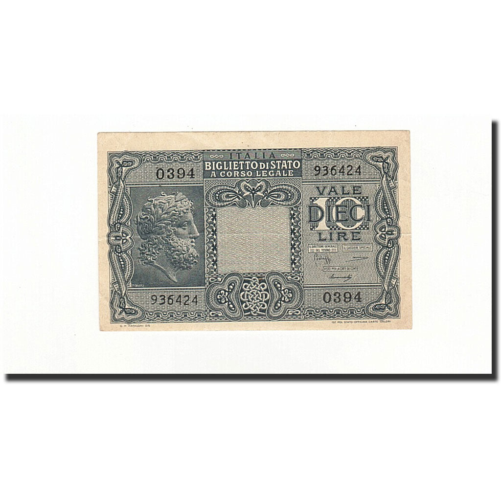 Banconote, Italia, 10 Lire, KM:32b, 1944-11-23, BB